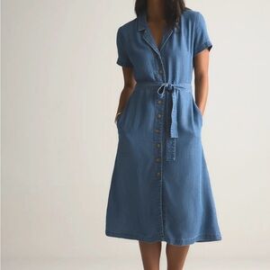 Quince Classic Blue Midi Dress